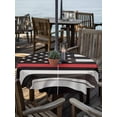 thumbnail image 2 of Outdoor Tablecloth with Umbrella Hole Zipper Red American Flag Round Tablecloth 60" Waterproof Outside Table Cloth Black White Stripe US Flag Retro Wooden Patio Table Cover Tablecloths for Picnic, 2 of 8