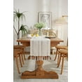 thumbnail image 2 of SEARIPE Rustic Table Runner with Tassels, Cotton Linen Boho Table Runner for Party Dining Home Decor Farmhouse Table Runners Beige 13"x72", 2 of 7