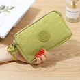 thumbnail image 2 of Lady‘s Zipper Purse Wristband Wallet with 3 Main Pocket 16.5*10*5cm Canvas Handbag for Cell Phone Banknote Coin Solid, 2 of 7