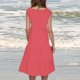 thumbnail image 5 of Vestido Corto para las Mujeres de Verano Cuello Redondo sin Mangas Vestido de Playa de Impresión, Vestido Casual de Poliéster Ligero para la Fecha, la Fiesta Y el Uso Diario, 5 of 8