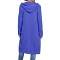 thumbnail image 5 of WTOBBY Women's Zip Up Hoodies Oversized Fleece Long Pullover Hooded Sweatshirts Casual Long Sleeve Fall Hoodie Jacket, Street Style with Front Pocket and Cozy Feel,Royal Blue 2XL, 5 of 6