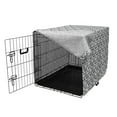 thumbnail image 3 of Antique Dog Crate Cover, Monochromatic Repetitive Pattern of Classic Baroque Swirls Motif Print, Easy to Use Pet Kennel Cover for Dogs, 35" x 23" x 27", Charcoal Grey and White, by Ambesonne, 3 of 6