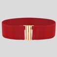 thumbnail image 2 of MANHUJI Belt Womens Fashion Lady Wide Belts Women Wide Elastic Belt Buckle Waist Dress Stretch Chain Belts for Women (Red,One Size), 2 of 2