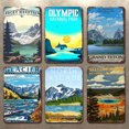 thumbnail image 2 of (Set 6uds) Pintura en Chapa Hierro Rectangular 20*30cm Paisaje Caligrafía Y Pintura Serie Paisaje, 2 of 9