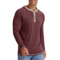 thumbnail image 4 of GENTS BLISS Crew Neck Henley Men Shirts Long Sleeve Shirts for Men Casual Color Block Tops, 4 of 6