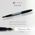 thumbnail image 2 of Cross Calais Matte Gray and Black Lacquer Fine Nib Fountain Pen, 2 of 7
