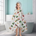 thumbnail image 6 of Cartoon Tractors Carrots Gray Pattern Hooded Bath Towel，60"x35" for Ages 3 To 12 Kids, Quick Dry Lightweight Soft Microfiber Hood Beach Towel Cover Up for Kids, 6 of 7