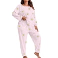 thumbnail image 2 of Censtreet Women's Plus Size 2 Piece Pajama Set Long Sleeve Shirt with Long Pajama Pant Printed Pj Lounge Sets XL-5XL, 2 of 5