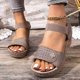 thumbnail image 2 of Bmisegm Women's Summer Fashion Solid Leather Open Toe Sandals Casual Comfortable Light Sandals Womens Sandals Summer Grey 8.5, 2 of 8