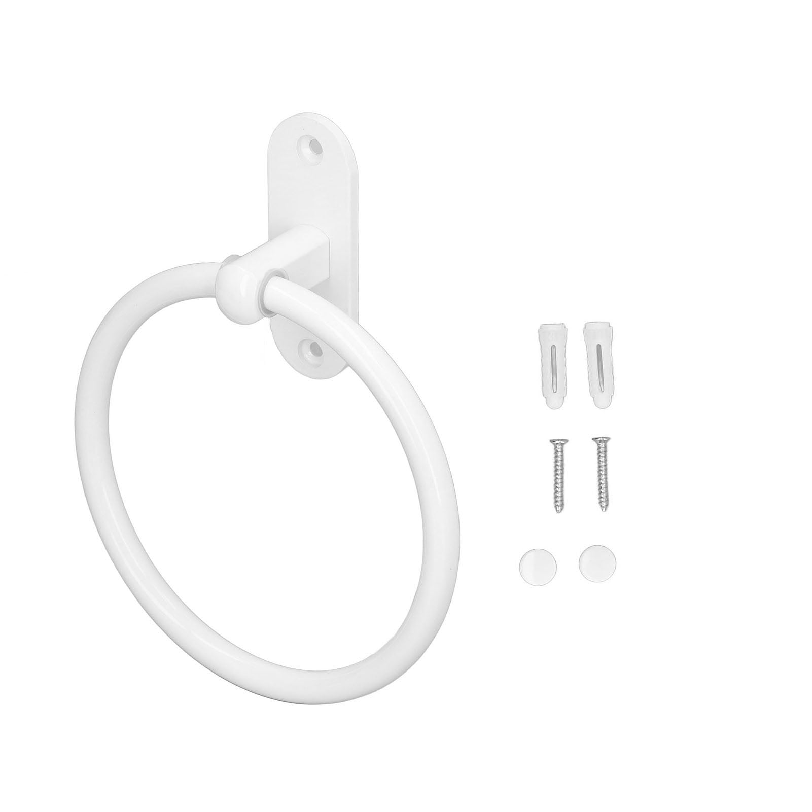 Hand Towel Rings, White Aluminium Alloy Simple Installation Bathroom
