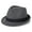 Grey & Black, variant on FREEBIRD99 100% Wool Felt Panama Fedora Hat Short Brim Trilby Flat Hat for Men Women - Black