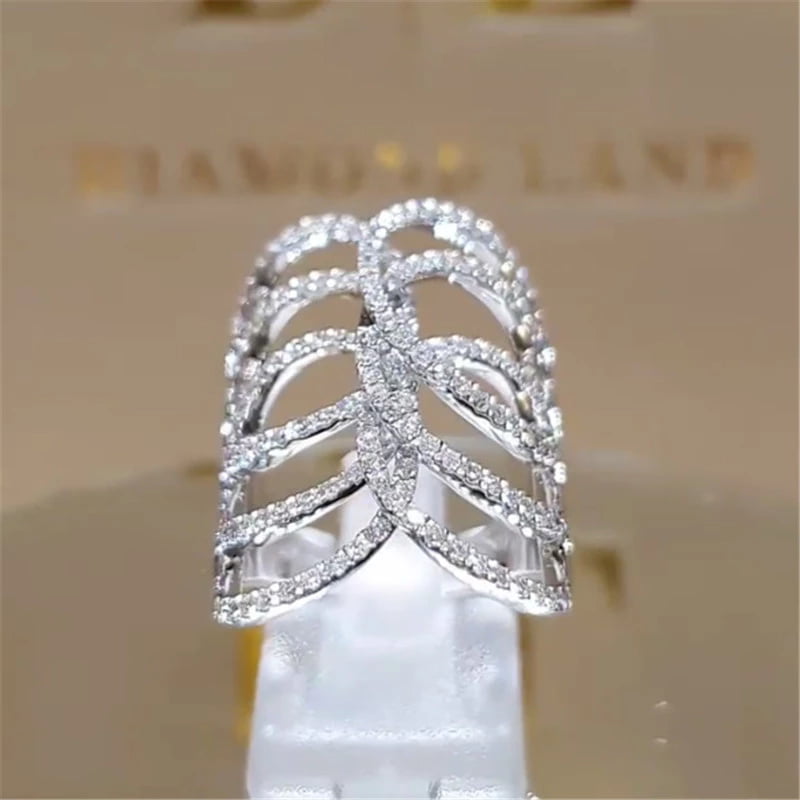 Cherryn Geometric Design Female Vintage Ring cubic zirconia engagement rings women fashion rings 