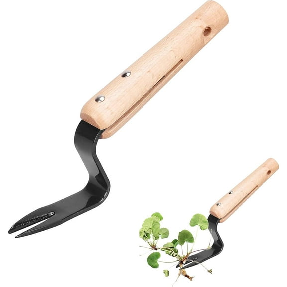 Kana Hoe 217 Japanese Garden Tool - Hand Hoe/Sickle is Perfect for Weeding and Cultivating. The Blade Edge is Very Sharp., Beige-028
