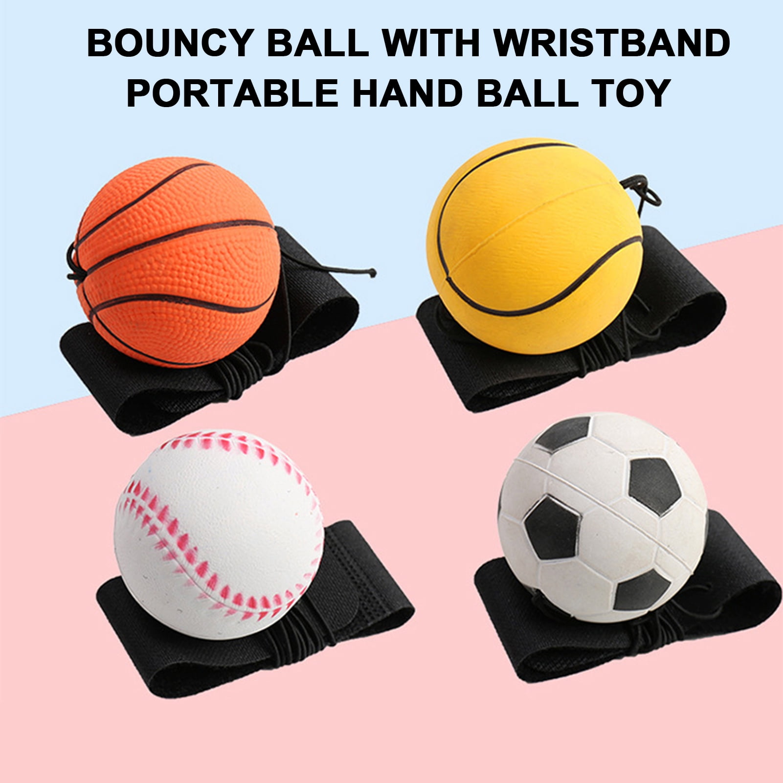 CVDYWDJIE Lot De 6 Balles Élastiques De Poignet Avec Corde – Jouet Entraînement Enfants