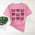 thumbnail image 2 of UPPADA July 4th Shirts for Women Summer American Flag Tops Graphic Independence Day Tee Tops Usa Flag Star Stripes Printed Patriotic T-Shirt Top,American Made Apparel Pink,S, 2 of 4