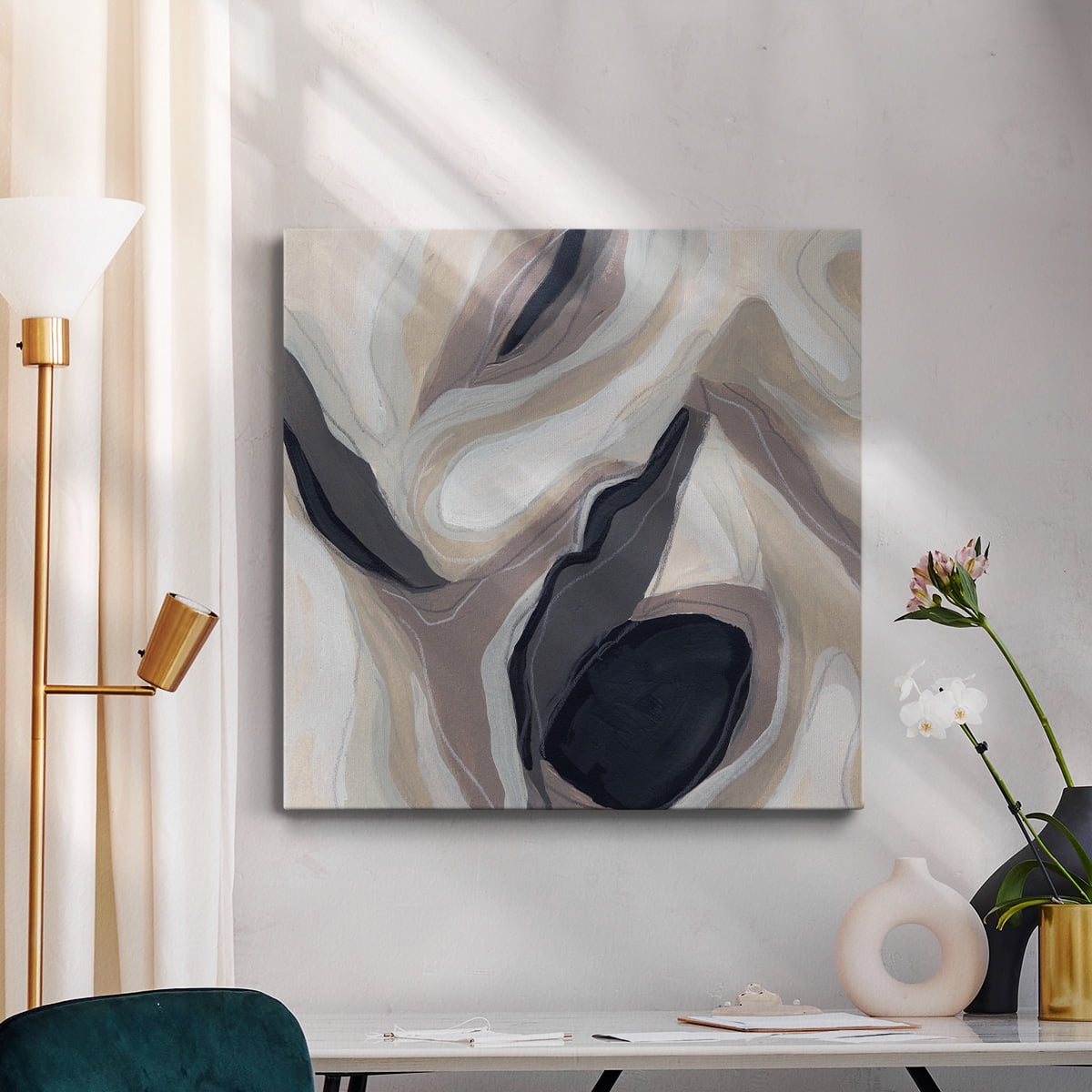 Wexford Home Stone Ripple I-Premium Gallery Wrapped Canvas, 40" x 40" - Ready to Hang