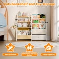 thumbnail image 3 of Kids Bookshelf and Toy Storage, Book Shelf for Kids Rooms BECOKOME 4 Tier Toddler Bookshelf Baby Bookcase for Nursery Montessori Toy Organizer, Burlywood, 3 of 7