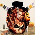 thumbnail image 4 of Sudadera Jersey informal con estampado digital 3D, estilo Halloween, unisex, ajuste holgado, traje diario Cgtredaw Negro T XL para Mujer, 4 of 5
