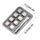 thumbnail image 3 of Juego de piedras para whisky de acero inoxidable de 8 • Cubitos de hielo reutilizables para bebidas • 304 Grado alimentario • Refrigeración sin dilución • Cubos fríos de 26mm con pinzas y caja, 3 of 4