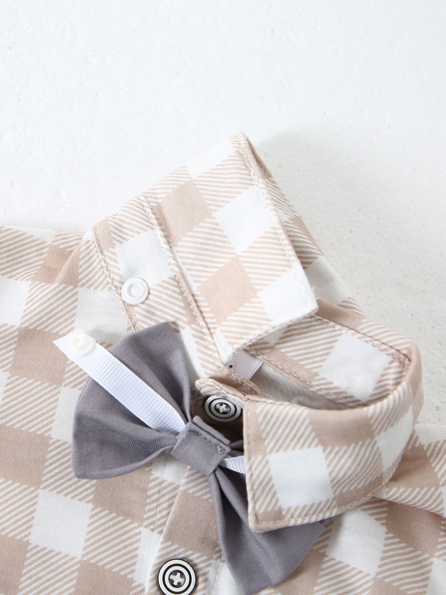 CARETOO Newborn Baby Boy Clothes Outfits Suits Plaid Bodysuit Shirts Suspender Shorts 12-18 Months