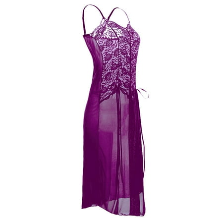 

Aayomet Lingerie For Women Plus Size Women Deep V Halter Lingerie Teddy One Piece Bodysuit Lace Purple 6XL