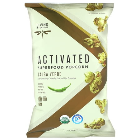Living Intentions Activated Superfood Popcorn, Salsa Verde, 4 Oz.