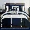 thumbnail image 3 of Chic Home BCS07063-US Izar 8 Piece Comforter Set, Navy - Twin, 3 of 8