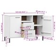thumbnail image 4 of vidaXL Sideboard with Metal Legs White 113x40x77 cm Solid Wood OSLO, 4 of 5