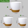 thumbnail image 2 of West Bay 12" 10" 9" Large Self Watering Plant Pots, 3 Pack Flower Pots Planters with Multi Mesh Drainage Holes for Indoor Outdoor Garden Plants and Flowers (White), 2 of 8