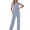 A-Light Blue, variant on Sweat Set for Women Seamed 2 Piece Set Summer Tracksuit Cap Sleeve Top with Pocket Vacation Travel Clothes S
