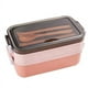 thumbnail image 1 of Lonchera de 2 Lonchera Apta para Microondas Lonchera Caja de Almacenamiento de Alimentos Caja Bento para Estudiantes Niños Trabajadores de Oficina Rosa, 1 of 5