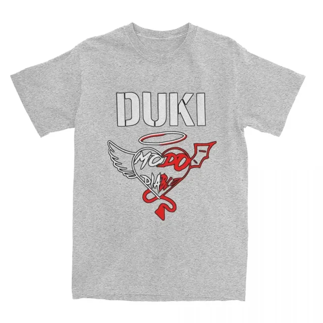 Mode Urbaine T-Shirt Duki pour Femmes Unisexe Décontracté Manches Courtes Cool Modo Dlablo Y2K Amusant Col Rond Harajuku Coton Tees Oversize Tops M1556-7-Gris TP