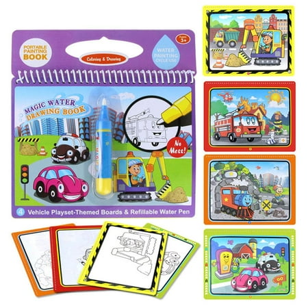 Reusable Magic Water Painting Book Kids Doodle Drawing Board Toy/Traffic