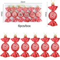 thumbnail image 3 of 6 piezas/caja de colgante de árbol de Navidad, estrella roja, copo de nieve de caramelo, adorno de bola de Navidad, Año Nuevo 2025, decoración del hogar, regalo de Navidad 2024, 3 of 5