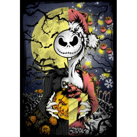 Diamond Painting Kits for Adults, Jack and Sally 5D DIY Diamond Art Kits Full Drill Diamond Dots for Gift Wall Decor and Relaxation Gem Arts 12x16 inch