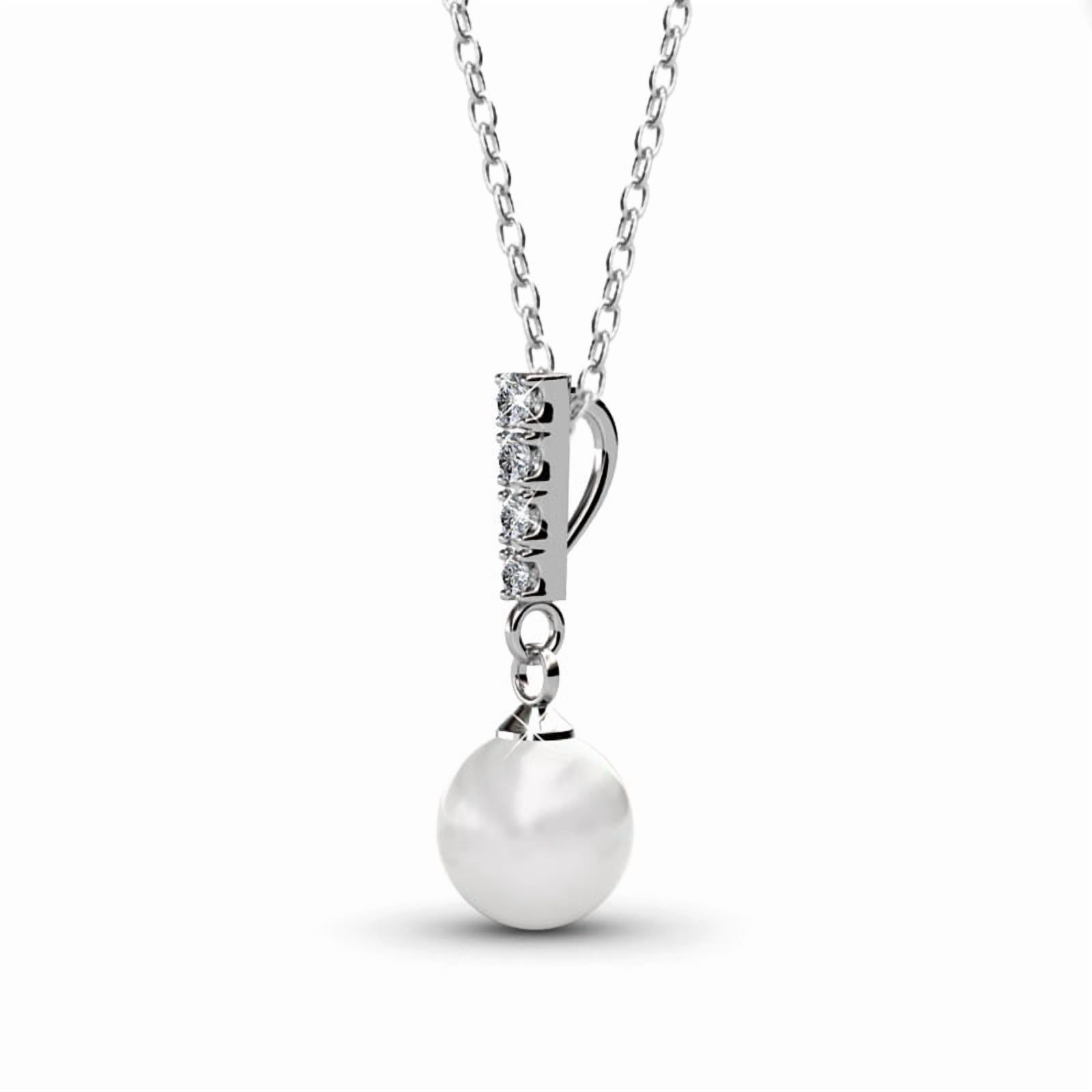 Cate & Chloe Gabrielle Pearl Necklace with Swarovski Crystals photo 7
