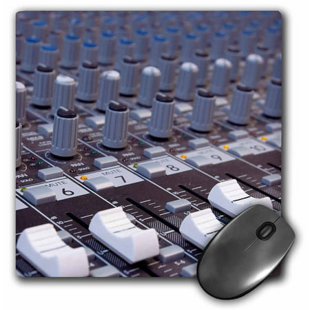 3dRose Audio mixer board mixing engineer knobs sliders slider buttons studio recording, Mouse Pad, 8 by 8