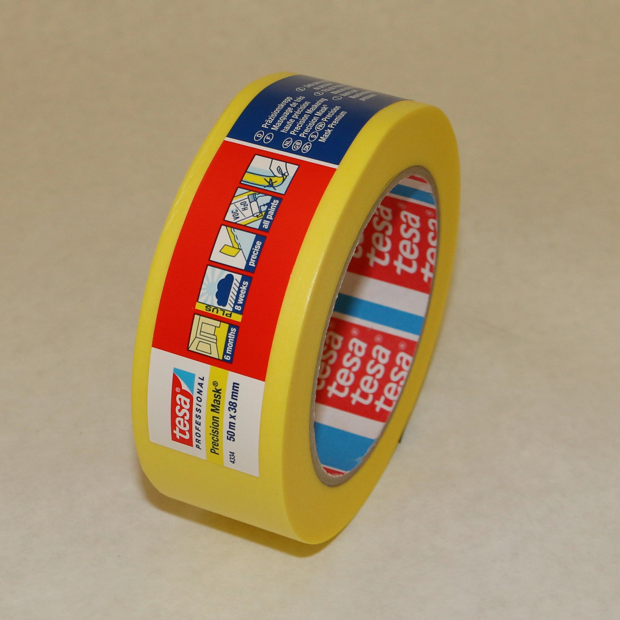 tesa 4334 Precision Mask Painters Tape 11/2 in. x 55 yds. (Yellow