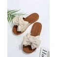 thumbnail image 5 of Preppy Outdoors Flat Slippers for Women  Bow Decor Polyester Open Toe Slide Sandals, 5 of 7