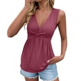 thumbnail image 2 of BWASD Womens Tank Top Deep V Neck Sleeveless Camisole Slim Fit Basic Layering Shirt Going Out Casual Summer, 2 of 8