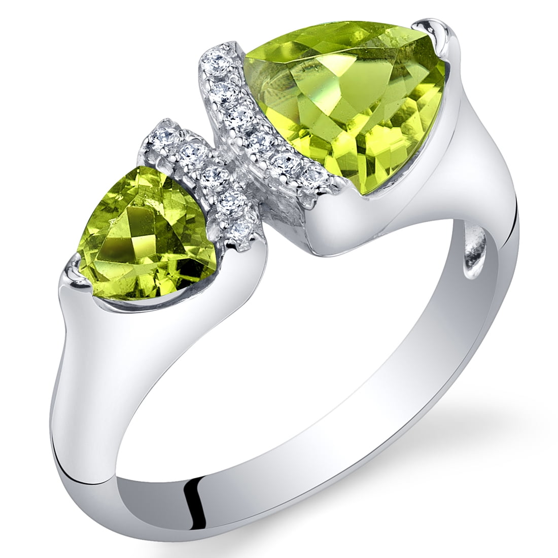 1 Ct Peridot Marquise Ring .925 Sterling Silver 