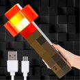 thumbnail image 1 of Röd Fackellampa med Väggfäste, 28 cm LED Nattlampa, USB Uppladdningsbar Monteras på Väggen eller Handhållen för Sänglampa, för Kostym Cosplay, Ki, 1 of 5