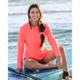 thumbnail image 4 of Free Country Women's Long Sleeve Round Neck Rashguard 1/2 Zip UPF 50 Shirt (Coral Coast, XXL), 4 of 4