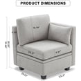 thumbnail image 2 of Weture Corner Seat Module for Modular Sectional Sofa, Customizable Sectional Sofa Couch Accent Chair, LightGray, 2 of 2