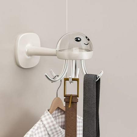 

Lizhowu Clearance HooksSix Prong Swivel Hook Rack Kitchen And Bathroom Storage Hook 360°Rotation Non Marking Wall Hook