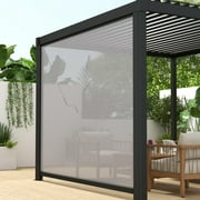 Mirador 10' 80/88S Outdoor Pergola Aluminum Pull Down Privacy Screen, Charcoal (Pergola accessory)