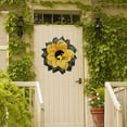 thumbnail image 3 of Bee Sunflower Artificial Wreath  Spring Summer Autumn Decoration  Front Door Wall Window Wreath  Rustic Outdoor Easter Spring Wreath, 3 of 8