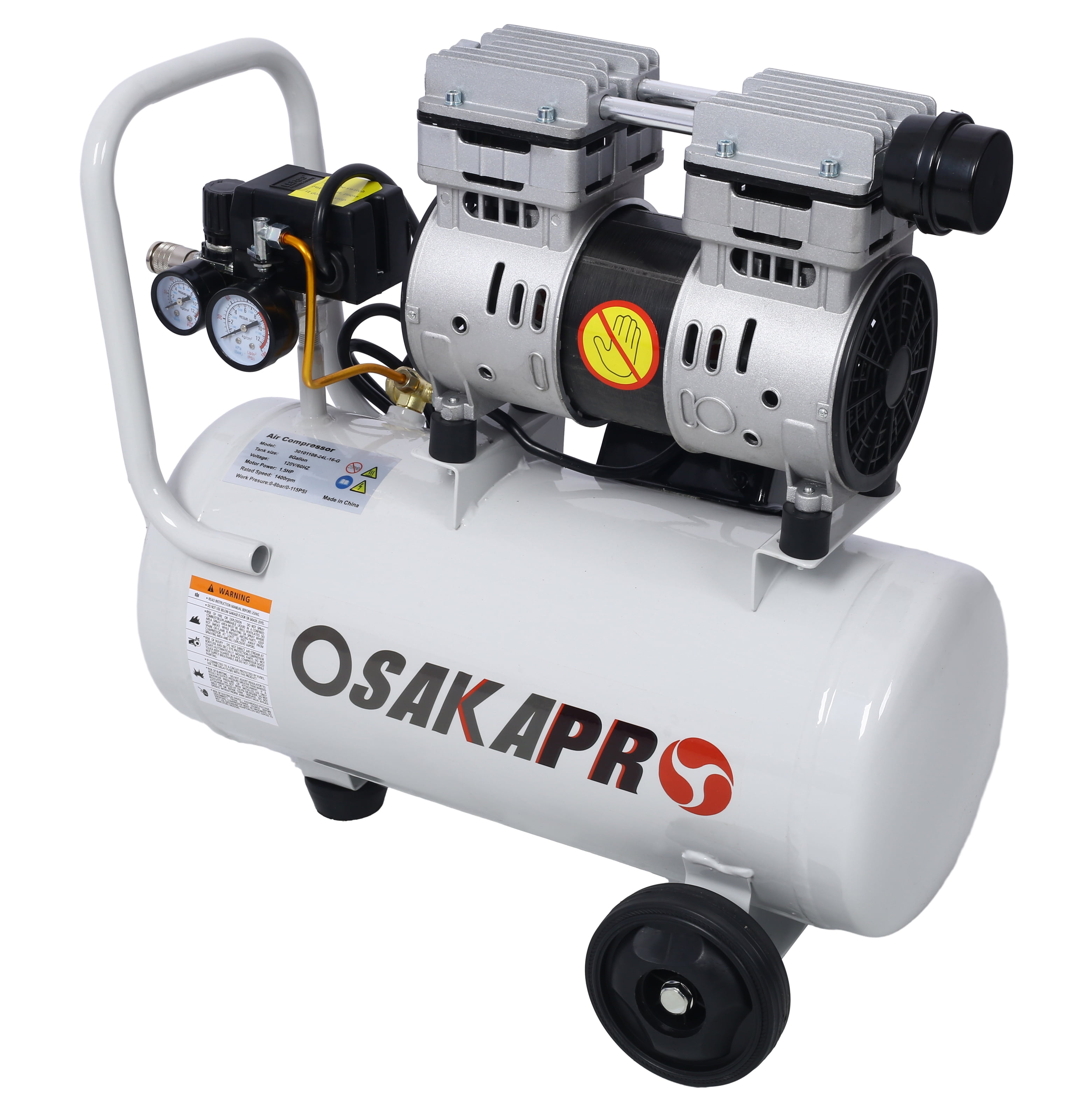 1.5HP Oil-Free Air Compressor 8 Gallon, Portable Electric Shop Compressor