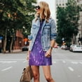 thumbnail image 4 of Easygdp Purple Bubble Abstract Art para Vestido Transpirable de Mujer, Vestido Suelto de Manga Corta con Pliegues y Bolsillos para el Verano, 4 of 7
