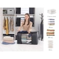 thumbnail image 5 of 3 Pack Large Foldable Capacity Clothes Storage Bag Organizer with Reinforced Handle  for Bedding，Comforters, Blankets,  with Sturdy Zipper, Large Window, 90L, 5 of 5